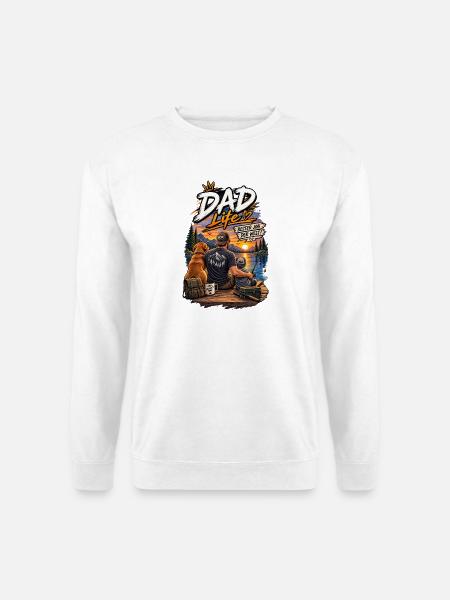Vater & Sohn Angeln am See - Unisex Pullover - Weiß