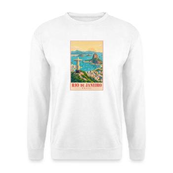 Rio de Janeiro Panorama - Unisex Pullover - Weiß - Vorne - Alina (178cm) & Michal (187cm)