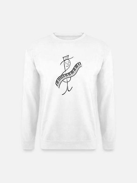 Violinschlüssel spielt Keyboard - Unisex Pullover - Weiß