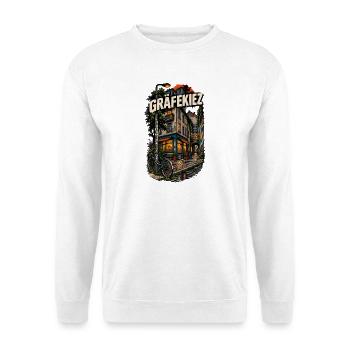 Gräfekiez Berlin Kreuzberg Kiez - Unisex Pullover - Weiß - Vorne - Alina (178cm) & Michal (187cm)