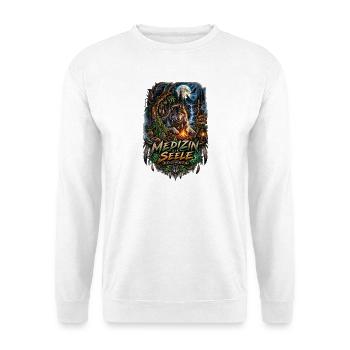 Medizin der Seele Wolfnacht - Unisex Pullover - Weiß - Vorne - Alina (178cm) & Michal (187cm)