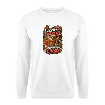 Backyard Chicken Chaos - Unisex Pullover - Weiß - Vorne - Alina (178cm) & Michal (187cm)