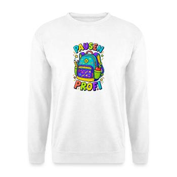 Pausenprofi Schulranzen Einschulung - Unisex Pullover - Weiß - Vorne - Alina (178cm) & Michal (187cm)