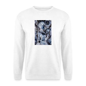 Negative Steampunk Pink - Unisex Pullover - Weiß - Vorne - Alina (178cm) & Michal (187cm)