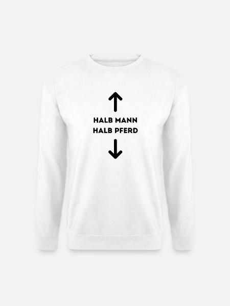 Halb Mann halb Pferd - Unisex Pullover - Weiß