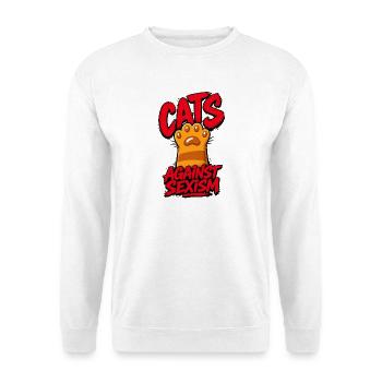 Cats Against Sexism - Unisex Pullover - Weiß - Vorne - Alina (178cm) & Michal (187cm)