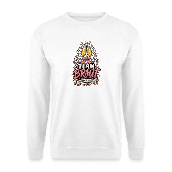 Team Braut – Gemeinsam ins Abenteuer - Unisex Pullover - Weiß - Vorne - Alina (178cm) & Michal (187cm)