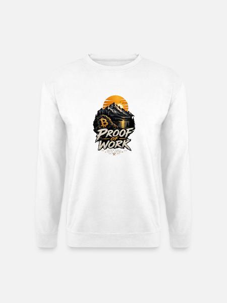 Proof of Work – Bitcoin Mining & Freedom Design - Unisex Pullover - Weiß