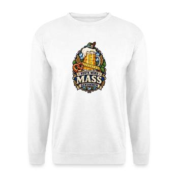 HEUTE WIRD MASS GENOMMEN – Volksfest - Unisex Pullover - Weiß - Vorne - Alina (178cm) & Michal (187cm)