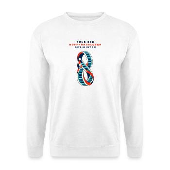 Bund der hoffnungslosen Optimisten - Unisex Pullover - Weiß - Vorne - Alina (178cm) & Michal (187cm)