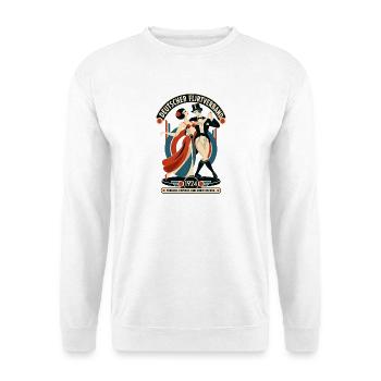 Deutscher Flirtverband – Tabulos seit 1924 - Unisex Pullover - Weiß - Vorne - Alina (178cm) & Michal (187cm)