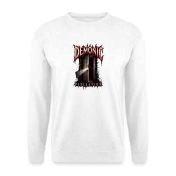 Fan-Merchandise aus dem kleinen Kultfilm DEMONIC - Unisex Pullover - Weiß - Vorne - Alina (178cm) & Michal (187cm)