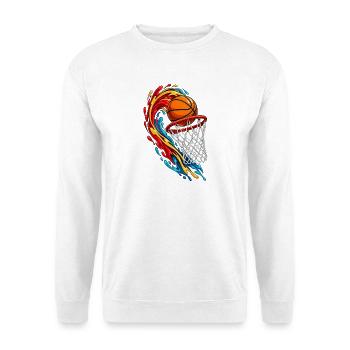 Basketball-Wirbel - Unisex Pullover - Weiß - Vorne - Alina (178cm) & Michal (187cm)