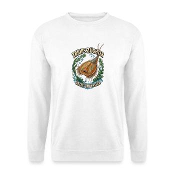 Triops Züchter – Urzeit im Wasser - Unisex Pullover - Weiß - Vorne - Alina (178cm) & Michal (187cm)
