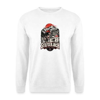 Stilfser Joch Fahrrad - Unisex Pullover - Weiß - Vorne - Alina (178cm) & Michal (187cm)
