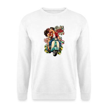 Dolce Vita – Insieme è più bello - Unisex Pullover - Weiß - Vorne - Alina (178cm) & Michal (187cm)