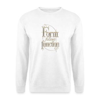 Form folgt Funktion – Ornament Metall - Unisex Pullover - Weiß - Vorne - Alina (178cm) & Michal (187cm)