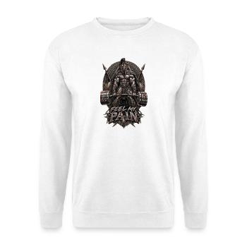 Spartaner Feel My Pain - Unisex Pullover - Weiß - Vorne - Alina (178cm) & Michal (187cm)