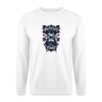 Aus Geduld Wird Zeit Gothic - Unisex Pullover - Weiß - Vorne - Alina (178cm) & Michal (187cm)