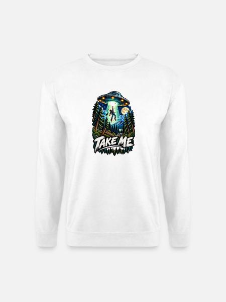 Take Me: Alienentführung im Wald - Unisex Pullover - Weiß