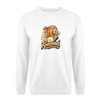 Kernsemmel Laufheld - Unisex Pullover - Weiß - Vorne - Alina (178cm) & Michal (187cm)