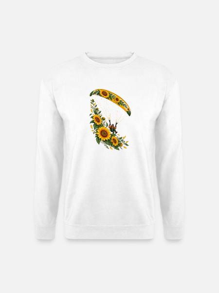 Sonnenblumen Paragliding Kunst - Unisex Pullover - Weiß