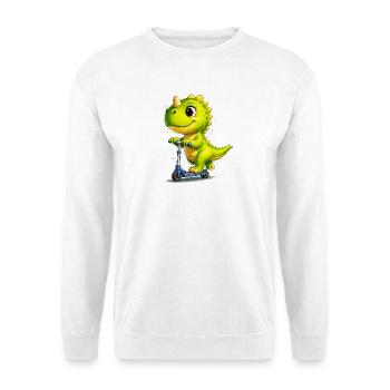 Skate Dino  - Unisex Pullover - Weiß - Vorne - Alina (178cm) & Michal (187cm)