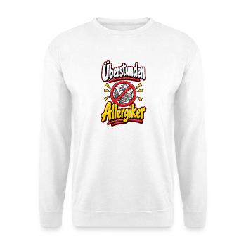 Überstunden Allergiker  - Unisex Pullover - Weiß - Vorne - Alina (178cm) & Michal (187cm)