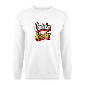 Überstunden Allergiker - Unisex Pullover - Weiß - Vorne - Alina (178cm) & Michal (187cm)