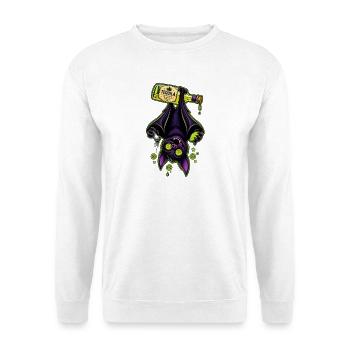 Tequila-Bat im Neon-Grün - Unisex Pullover - Weiß - Vorne - Alina (178cm) & Michal (187cm)