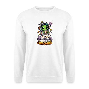 Mission: Kaffee finden - Unisex Pullover - Weiß - Vorne - Alina (178cm) & Michal (187cm)