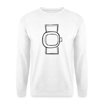 Pulsuhr handgezeichnet - Unisex Pullover - Weiß - Vorne - Alina (178cm) & Michal (187cm)