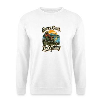 Entschuldigung, kann nicht angeln, Vintage-Design - Unisex Pullover - Weiß - Vorne - Alina (178cm) & Michal (187cm)