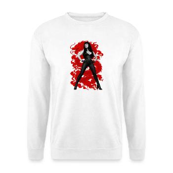 BLACKTOP-FURY - Unisex Pullover - Weiß - Vorne - Alina (178cm) & Michal (187cm)