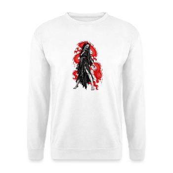 TODESGRUBE - Unisex Pullover - Weiß - Vorne - Alina (178cm) & Michal (187cm)