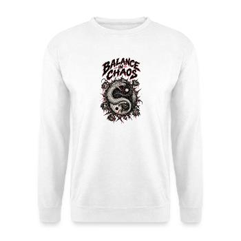 Gleichgewicht im Chaos-Drachen Yin Yang - Unisex Pullover - Weiß - Vorne - Alina (178cm) & Michal (187cm)