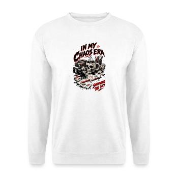 In My Chaos Era: Survival Ink - Unisex Pullover - Weiß - Vorne - Alina (178cm) & Michal (187cm)