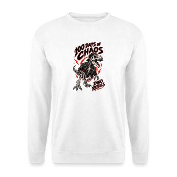 100 Tage Chaos Dino Rebellen - Unisex Pullover - Weiß - Vorne - Alina (178cm) & Michal (187cm)