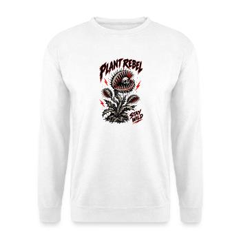Plant Rebel Skull Bloom - Unisex Pullover - Weiß - Vorne - Alina (178cm) & Michal (187cm)