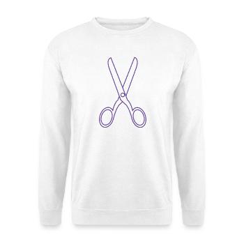 Schere - Unisex Pullover - Weiß - Vorne - Alina (178cm) & Michal (187cm)