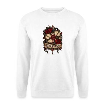 Nie verschickte Briefe: Gothic Rose Siegel - Unisex Pullover - Weiß - Vorne - Alina (178cm) & Michal (187cm)