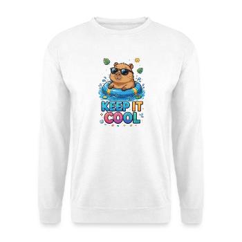 Bleib ruhig, Poolbär - Unisex Pullover - Weiß - Vorne - Alina (178cm) & Michal (187cm)