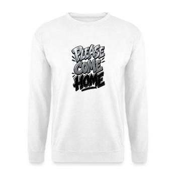Please como home - Unisex Pullover - Weiß - Vorne - Alina (178cm) & Michal (187cm)