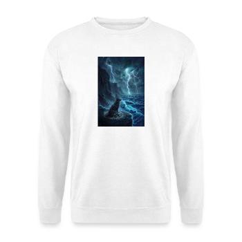 Sturmwolf-Aussichtspunkt - Unisex Pullover - Weiß - Vorne - Alina (178cm) & Michal (187cm)