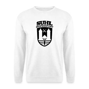 Suhl Mopedsport S50 S51 v.2 (Farbe änderbar) - Unisex Pullover - Weiß - Vorne - Alina (178cm) & Michal (187cm)