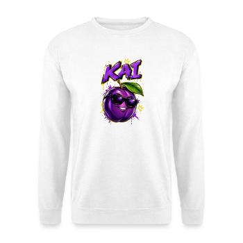 KAI Plum Graffiti Sonnenbrillen-Design - Unisex Pullover - Weiß - Vorne - Alina (178cm) & Michal (187cm)