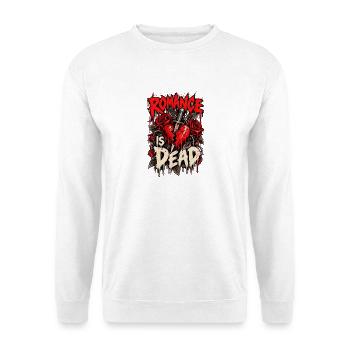 Romance is Dead: Gotische Rosen - Unisex Pullover - Weiß - Vorne - Alina (178cm) & Michal (187cm)