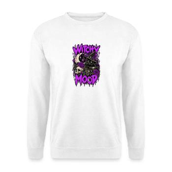 Hexen-Mond-Katze - Unisex Pullover - Weiß - Vorne - Alina (178cm) & Michal (187cm)