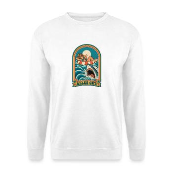 Alles gut - Unisex Pullover - Weiß - Vorne - Alina (178cm) & Michal (187cm)