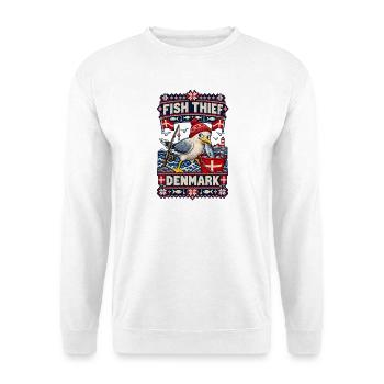 Fish Thief Nordic Denmark Knit - Unisex Pullover - Weiß - Vorne - Alina (178cm) & Michal (187cm)